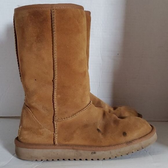 Koolaburra UGG Tall Winter Boots Chestnut Brown Leather Suede Women's WOMAN'S 6 - Picture 9 of 16